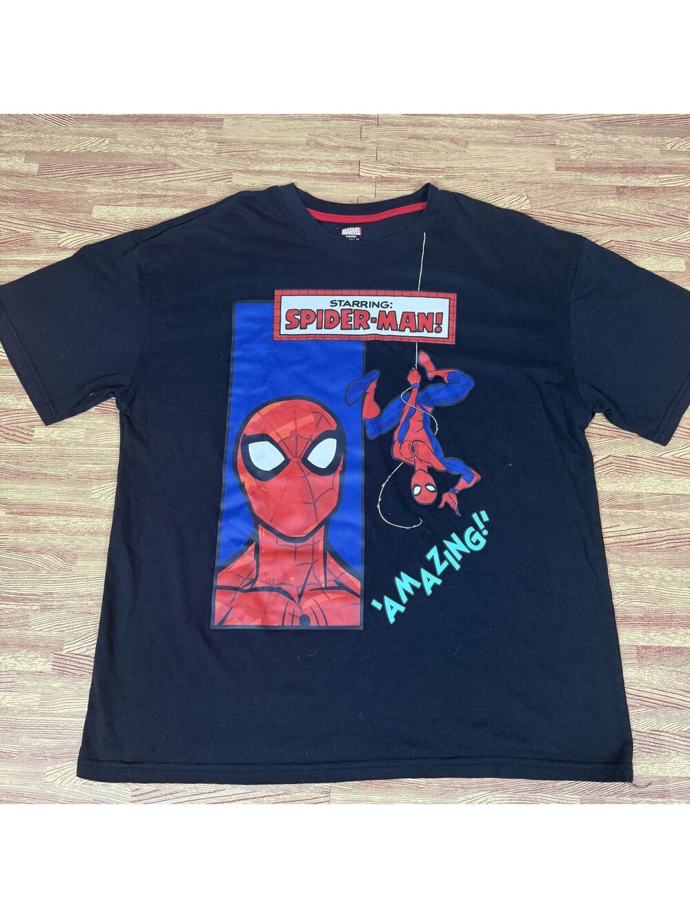 Marvel Spider-Man Graphic T-Shirt Mens L Black Comic Book Art ShopDisney